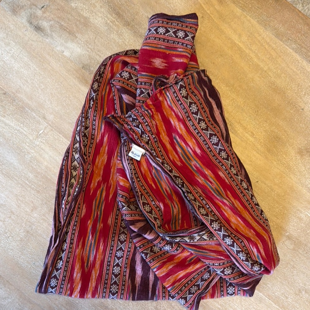 Red Patterned Scarf - image 3
